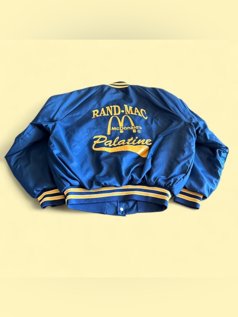 Vintage 80s McDonald’s Varsity Jacket Blue Yellow King Louie USA M